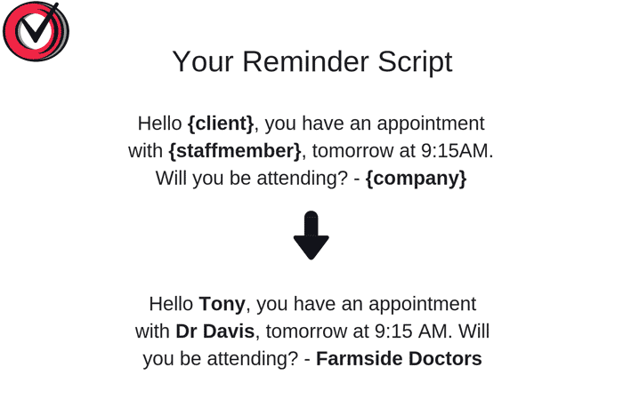 An appointment reminder template example.